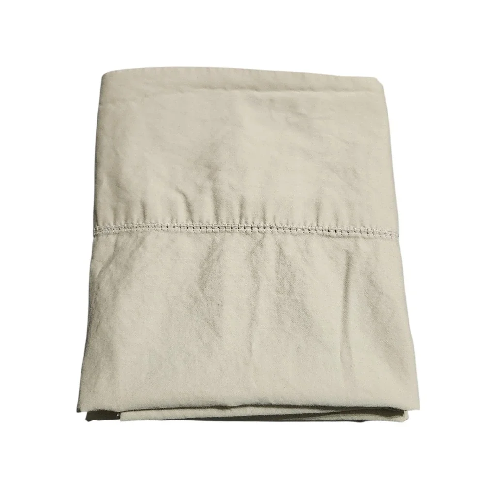 Court of Versailles Standard Pillowcases Pair‎ Champagne Beige Hemstitch Cotton